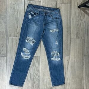 ARTICLES OF SOCIETY Distressed Mid Rise CARRIE Relax Crop Jeans 25